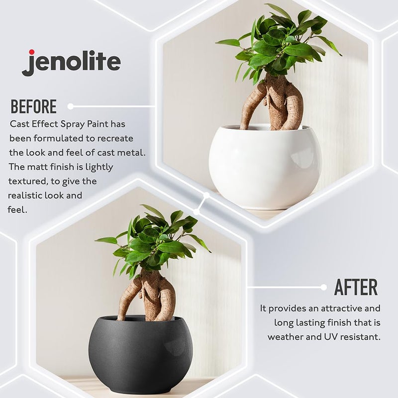 JENOLITE طلاء بخاخ جينوليت بتأثير الزهر | حديد | يخلق مظهرًا وملمسًا للحديد الزهر الحقيقي على معظم الأسطح | 400 مل (13.5 أونصة سائلة) - Image 5